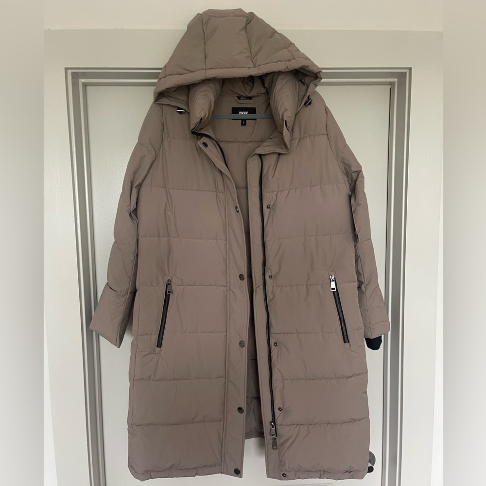 DKNY Women’s Hooded Long Puffer Coat